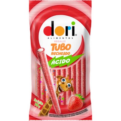 REGALIZ TUBO RECH ACIDO MORANGO 70G